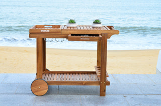 Safavieh Orland Tea Trolley Teak Look Furniture 