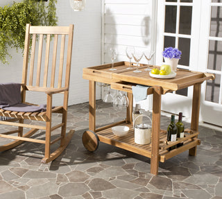 Safavieh Orland Tea Trolley Teak Look  Feature