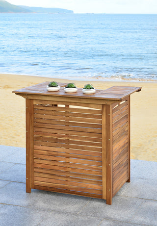 Safavieh Monterey Bar Table Teak Look  Feature