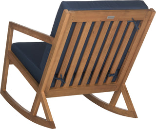 Safavieh Vernon Rocking Chair Teak Brown/Navy Furniture 