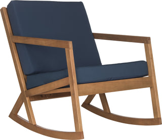 Safavieh Vernon Rocking Chair Teak Brown/Navy Furniture 