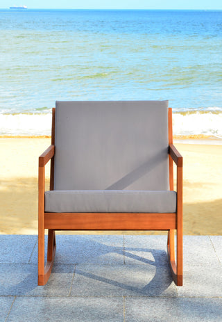 Safavieh Vernon Rocking Chair Teak Brown/Grey Furniture 