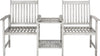 Safavieh Brea Twin Seat Bench Grey Furniture main image