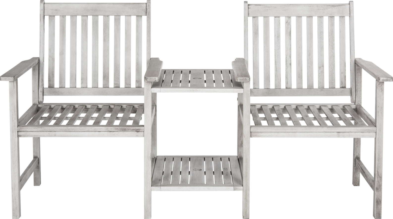 Safavieh Brea Twin Seat Bench Grey Furniture main image