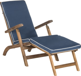 Safavieh Palmdale Lounge Chair Teak Brown/Navy Furniture 