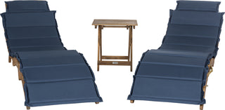 Safavieh Pacifica 3 Piece Lounge Set Teak Brown/Navy Furniture 