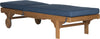 Safavieh Newport Chaise Lounge Chair With Side Table Teak Brown/Navy Furniture 