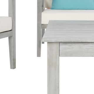 Safavieh Nunzio 4 Pc Outdoor Set With Accent Pillows Grey Wash/White/Light Blue Furniture 