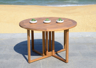 Safavieh Wales Round Dia Dining Table Teak 