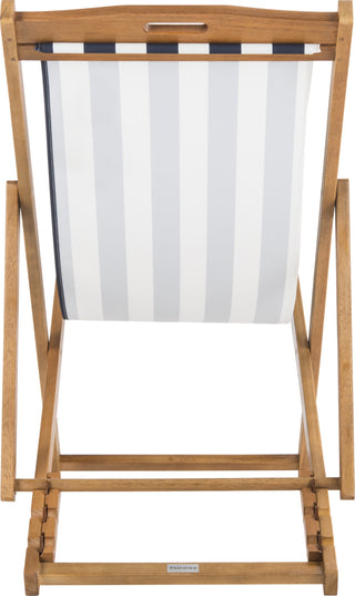 Safavieh Loren Foldable Sling Chair Teak/Navy/White Furniture 