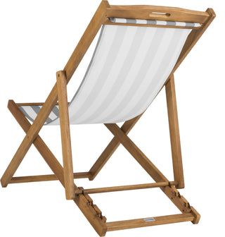 Safavieh Loren Foldable Sling Chair Teak/Grey/White Furniture 