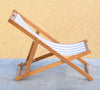 Safavieh Loren Foldable Sling Chair Teak/Grey/White Furniture 