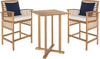 Safavieh Pate 3 Pc Bar 398-Inch H Table Bistro Set Teak/White Furniture main image