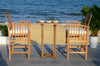Safavieh Pate 3 Pc Bar 398-Inch H Table Bistro Set Teak/White Furniture  Feature