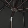 Safavieh Zimmerman 9 Ft Crank Market Push Button Tilt Umbrella With Flap UV Resistant Black/White Furniture 