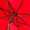Safavieh Zimmerman 9 Ft Crank Market Push Button Tilt Umbrella With Flap UV Resistant Red/White Furniture 