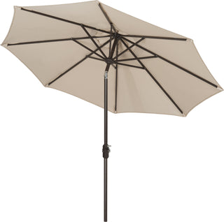 Safavieh Ortega 9 Ft Auto Tilt Crank Umbrella UV Resistant Beige Furniture  Feature