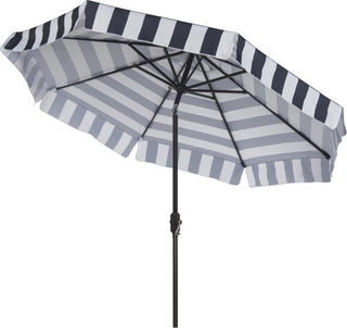 Safavieh Elsa Fashion Line 9ft Auto Tilt Umbrella UV Resistant Navy/White Furniture 