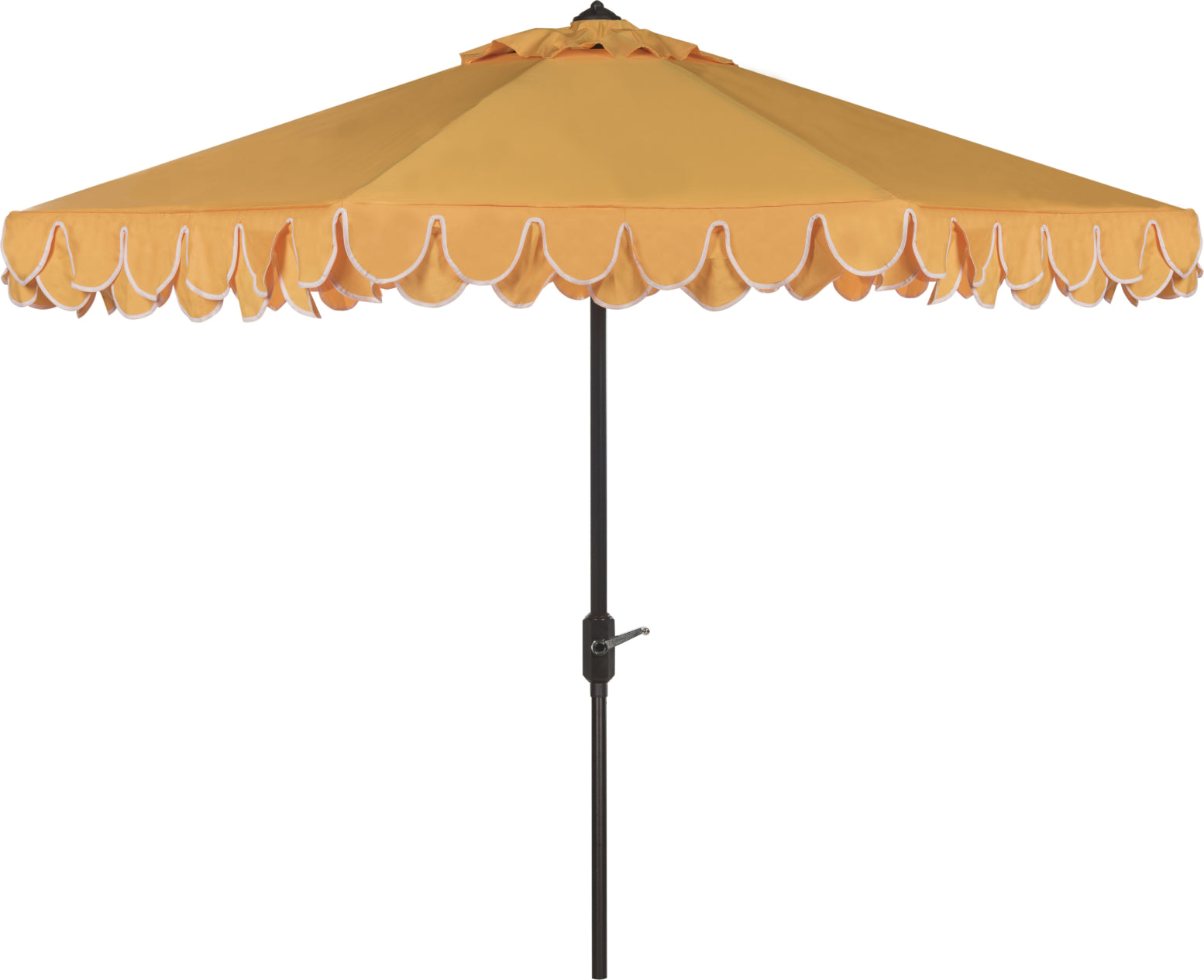 Safavieh Elegant Valance 9ft Auto Tilt Umbrella UV Resistant Yellow/White Furniture main image