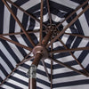 Safavieh Athens Inside Out Striped 9ft Crank Outdoor Auto Tilt Umbrella Navy/White Furniture 