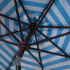 Safavieh Athens Inside Out Striped 9ft Crank Outdoor Auto Tilt Umbrella Blue/White Furniture 