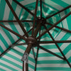 Safavieh Athens Inside Out Striped 9ft Crank Outdoor Auto Tilt Umbrella Dark Green/White Furniture 