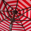 Safavieh Athens Inside Out Striped 9ft Crank Outdoor Auto Tilt Umbrella Red/White Furniture 