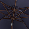 Safavieh Milan Fringe 9ft Crank Outdoor Push Button Tilt Umbrella Navy/White Furniture 