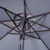 Safavieh Milan Fringe 9ft Crank Outdoor Push Button Tilt Umbrella Grey/White Furniture 