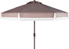 Safavieh Milan Fringe 9ft Crank Outdoor Push Button Tilt Umbrella Grey/White Furniture main image