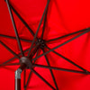 Safavieh Milan Fringe 9ft Crank Outdoor Push Button Tilt Umbrella Red/White Furniture 
