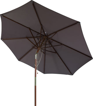 Safavieh Cannes 9ft Wooden Outdoor Umbrella Grey Furniture 