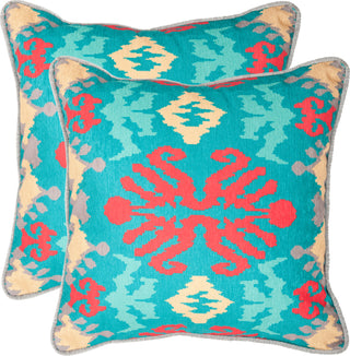 Safavieh Rye Printed Patterns-Velvet Aqua / Red 