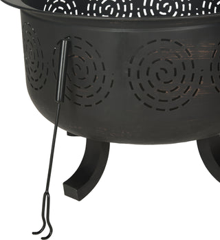 Safavieh Negril Fire Pit Copper/Black Furniture 