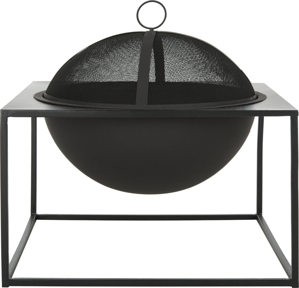 Safavieh Leros Square Fire Pit Black Furniture main image