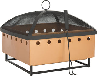 Safavieh Wyatt Square Fire Pit Copper/Black Furniture 