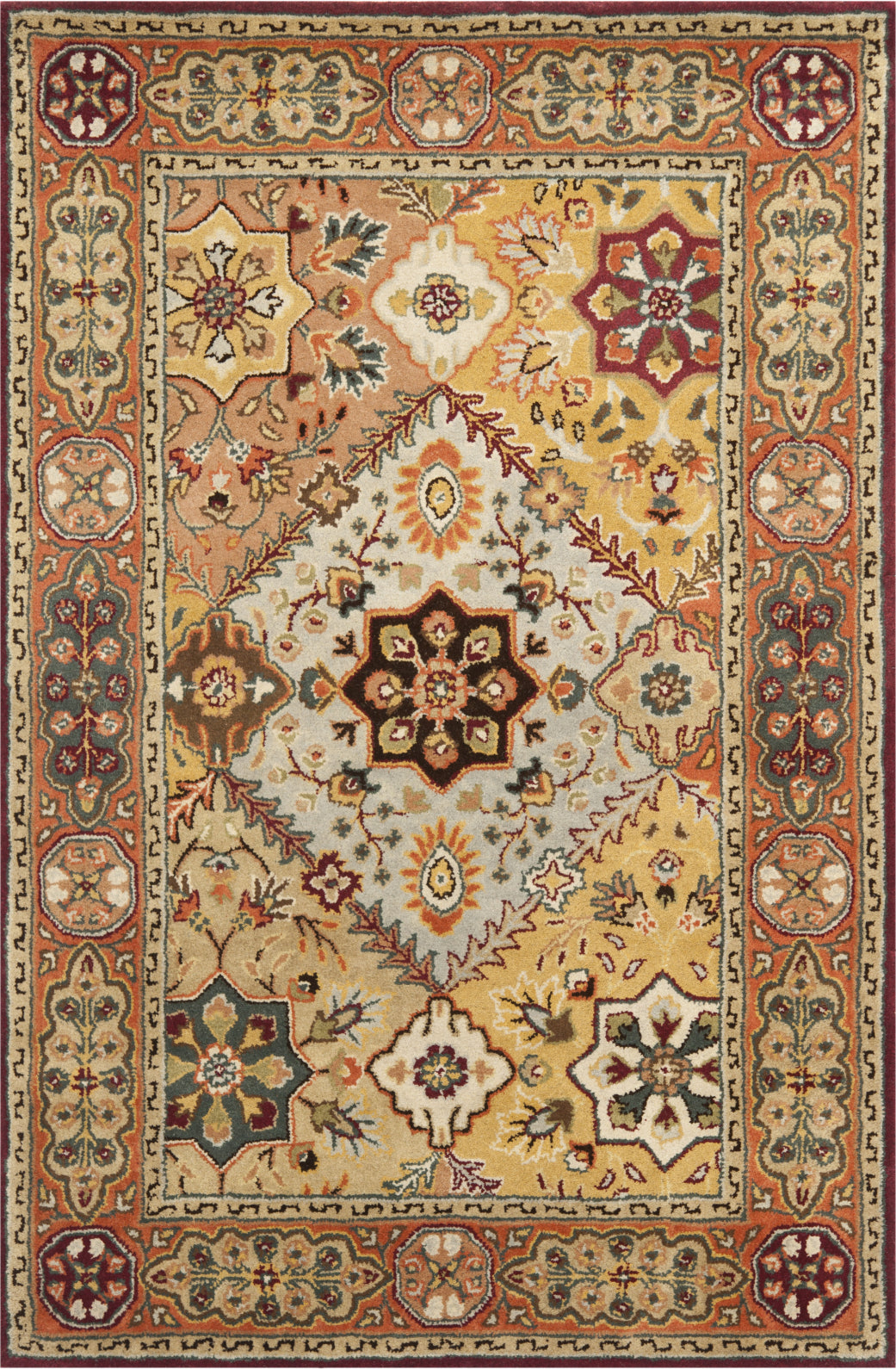 Red Pictorial Isfahan Hand Knotted Persian 2x3 Wool Rug 