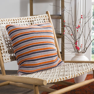 Safavieh Candy Stripe Knit Textures and Weaves Light Grey/Dark Grey/Orange/Pink  Feature