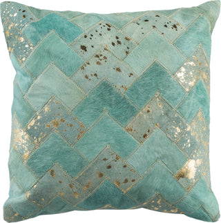 Safavieh Ezla Metallic Cowhide Turquoise/Gold main image