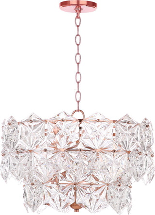 Safavieh Sia 4 Light 19-Inch Dia Adjustable Pendant Clear/Copper Lamp Mirror 