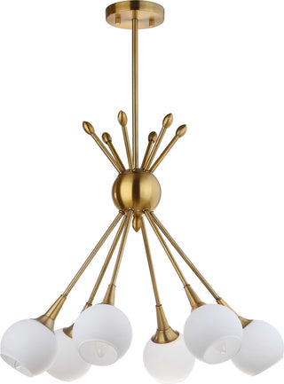 Safavieh Justine 6 Light 22-Inch Dia Adjustable Pendant Brass Gold Lamp 