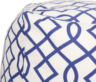 Safavieh Charles Infiniti Pouf Blue and White Furniture 