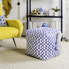 Safavieh Charles Infiniti Pouf Blue and White Furniture 