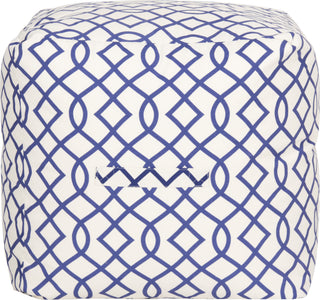 Safavieh Charles Infiniti Pouf Blue and White Furniture 