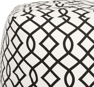 Safavieh Charles Infiniti Pouf Black and White Furniture 