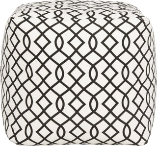 Safavieh Charles Infiniti Pouf Black and White Furniture main image