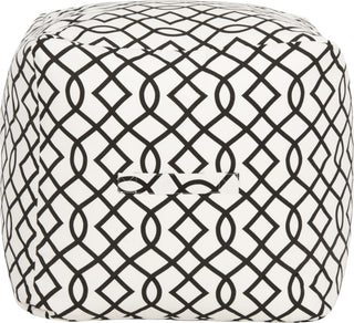 Safavieh Charles Infiniti Pouf Black and White Furniture 