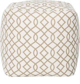 Safavieh Charles Infiniti Pouf Grey and White Furniture 