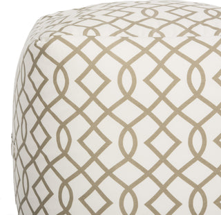 Safavieh Charles Infiniti Pouf Grey and White Furniture 