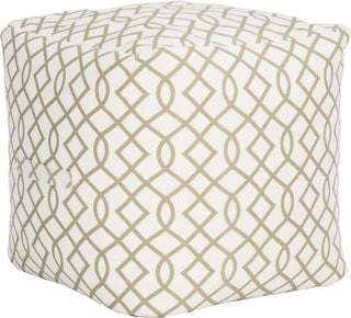 Safavieh Charles Infiniti Pouf Grey and White Furniture 